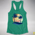 Lesbian Pride Hammock Summer Beach Sunset Racerback Tank - Kelly Green